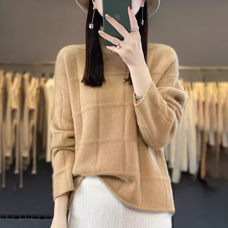 Pull en tricot confortable pour femmes en design à carreaux Chic und Stil