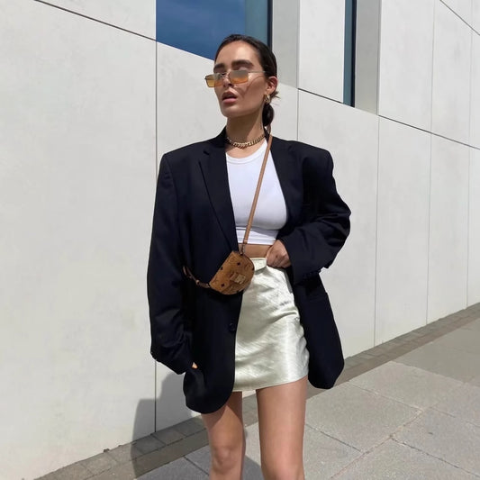 Blazer oversized pour femmes avec un élégante revers et des poches pratiques Chic und Stil