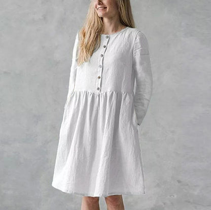Robe décontractée pour femmes avec fermeture à boutons et jupe volumineuse Chic und Stil