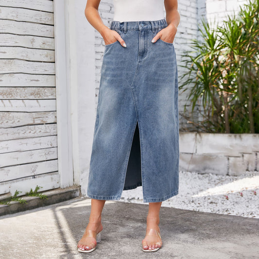 Jupe maxi pour femmes avec fente latérale et taille élastique Chic und Stil