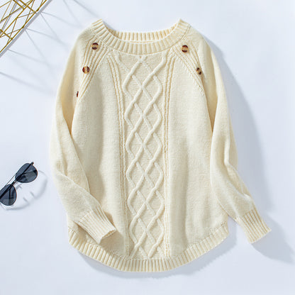 Pull en tricot pour femmes avec motif en relief décoratif et détails de boutons Chic und Stil