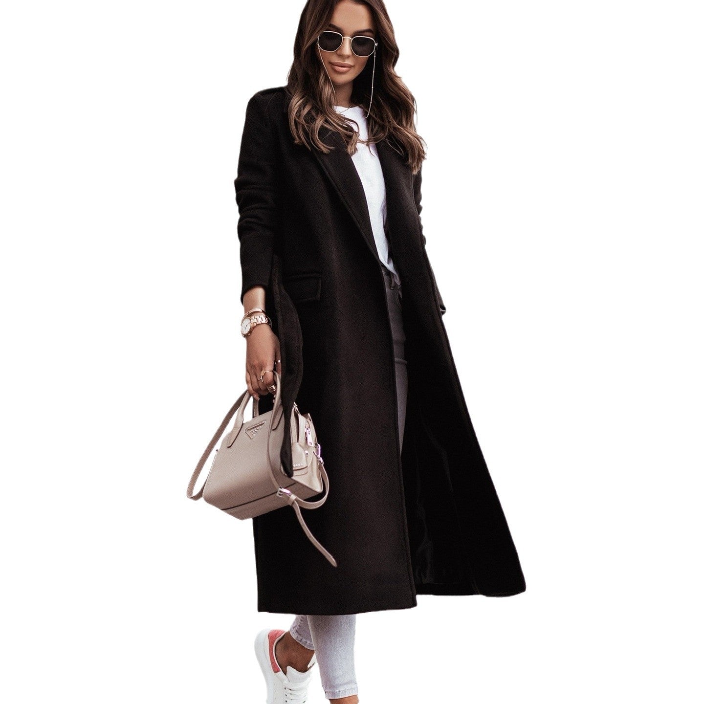 Dames élégante et confortable long manteau Chic und Stil