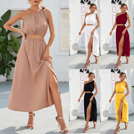 Dames robe maxi asymétrique à découpes Chic und Stil