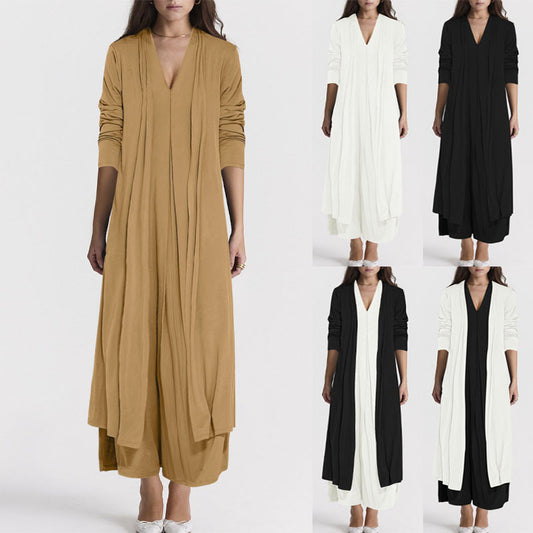 Jupe maxi aérienne pour femmes avec décolleté en V élégant et coupe fluide Chic und Stil