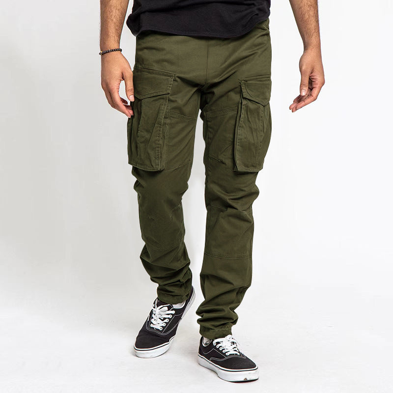 Men's cargo pants with multifunctional pockets and elastic waistband Chic and style