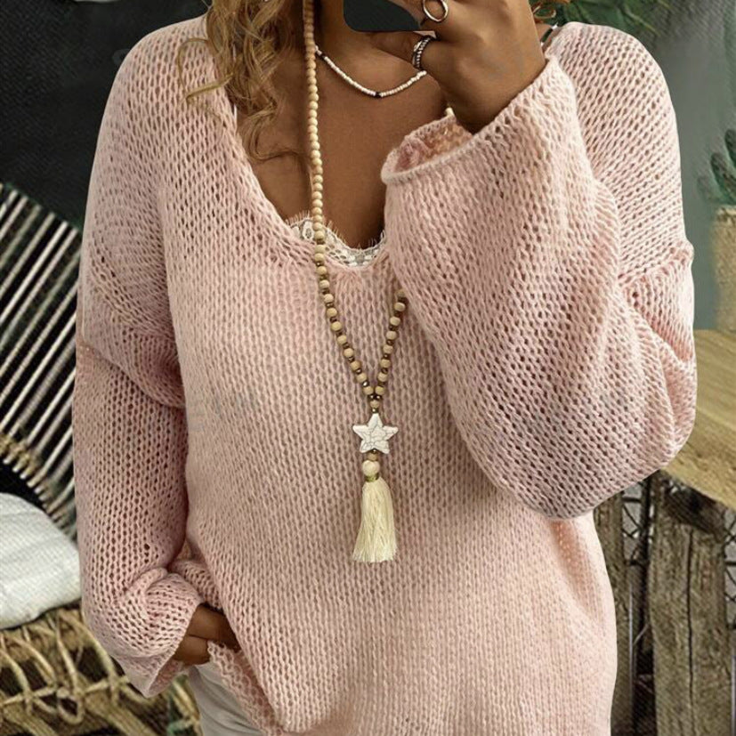 Pull-over en grosse maille pour femmes avec une coupe ample et des manches aériennes Chic und Stil