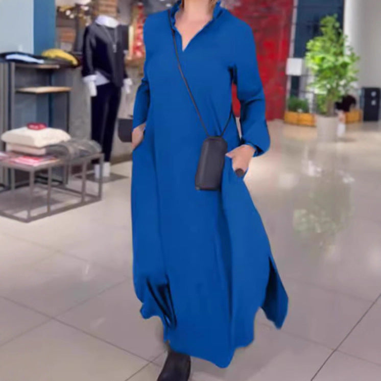 Robe kaftan pour femmes avec poches pratiques et col élégant Chic und Stil