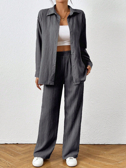 Dames Ensemble léger et aéré à deux pièces avec design structuré Chic und Stil