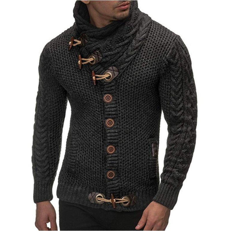 Asymmetrical collar knit jacket for men Chic und Stil