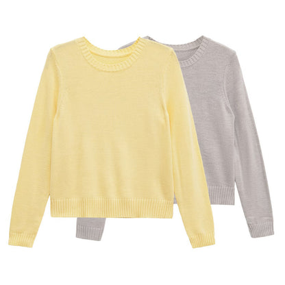 Pull femme en laine pelucheuse avec encolure ronde et poignets élastiques Chic und Stil