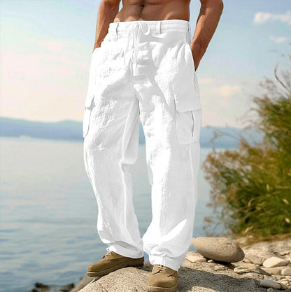 Pantalon cargo décontracté pour hommes avec taille ajustable et poches latérales pratiques Chic und Stil