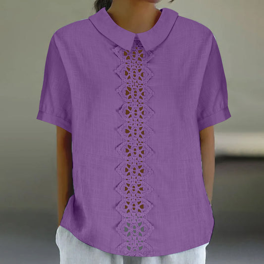 Blouse à manches courtes pour femmes avec empiècement en dentelle Chic und Stil