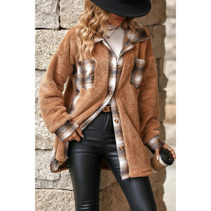 Dames chemise en polaire avec motif à carreaux et doublure intérieure douce Chic und Stil