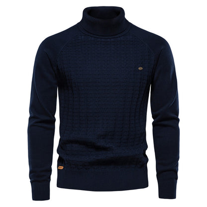 Pull en tricot pour hommes avec col montant tendance et design texturé Chic und Stil