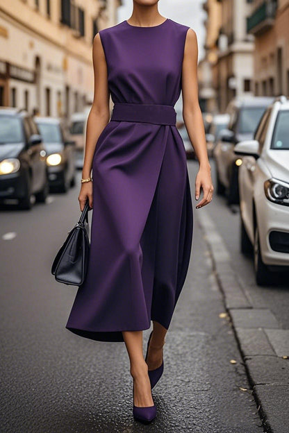 Robe maxi femme avec un design drapé élégant et une taille fine Chic und Stil