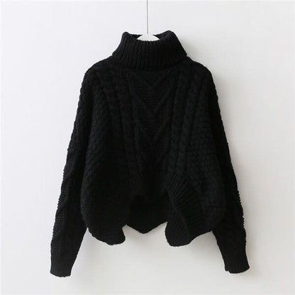 Pull-over en maille épaisse pour femmes avec col montant et motif en torsades Chic und Stil