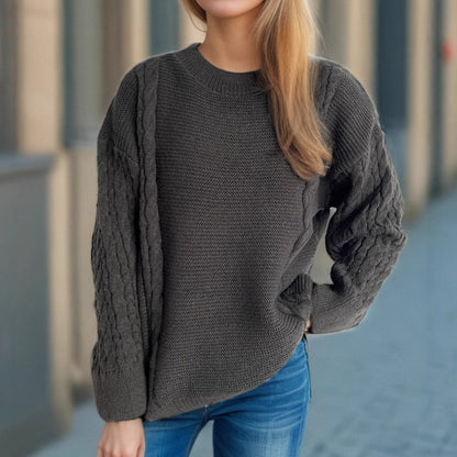 Pull en tricot grossier pour femmes avec motif torsadé élégant et coupe décontractée Chic und Stil