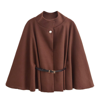 Dames élégante manteau avec col classique et ceinture Chic und Stil