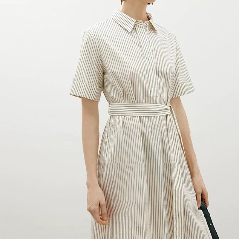 Robe chemise rayée pour femme avec taille ceinturée Chic und Stil