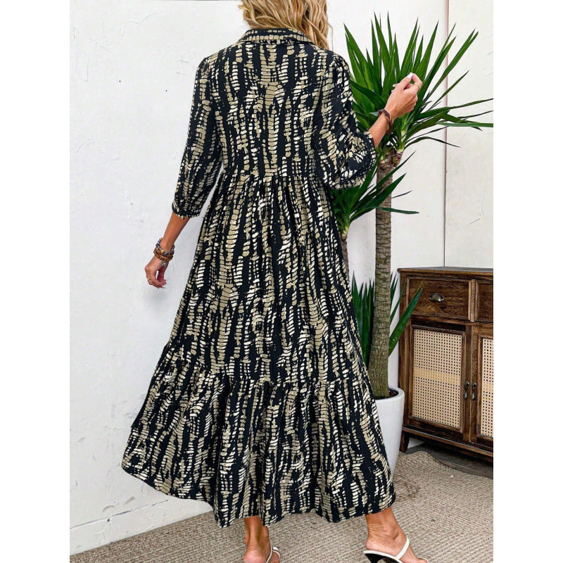 Robe maxi femme avec col décontracté et coupe décontractée Chic und Stil