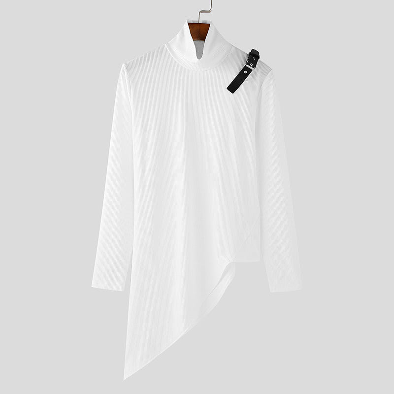 Dames asymétrique Longsleeve avec col montant et moderne bande Chic und Stil