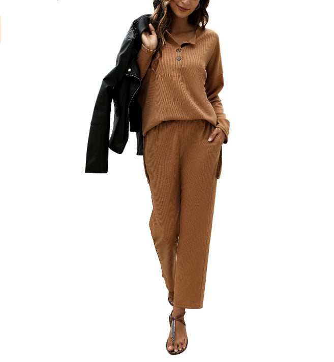 Casual set for women with structured top and wide pants Chic and Style