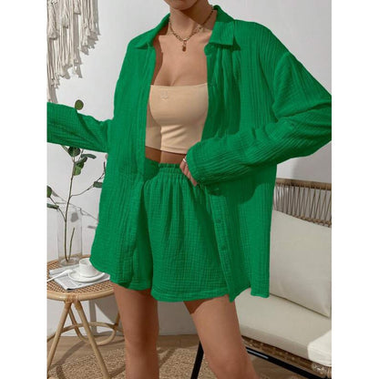 Ensemble haut à manches courtes et shorts léger pour dames Chic und Stil