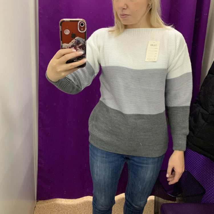 Dames Pull en tricot confortable avec design en bloc de couleurs Chic und Stil