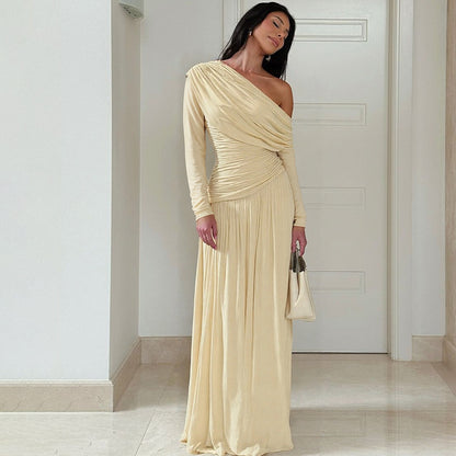 Robe maxi enveloppante élégante pour femmes à coupe asymétrique Chic und Stil