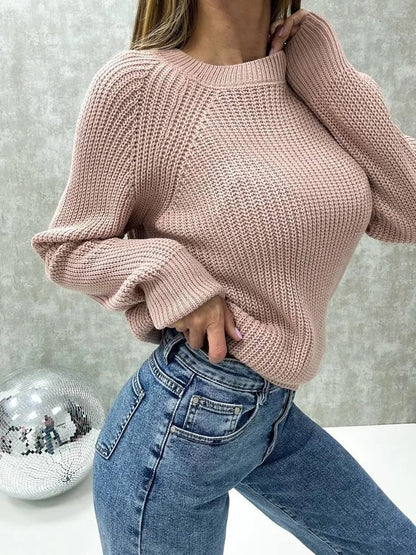 Pull femme avec une structure de mailles lâches et une coupe décontractée Chic und Stil