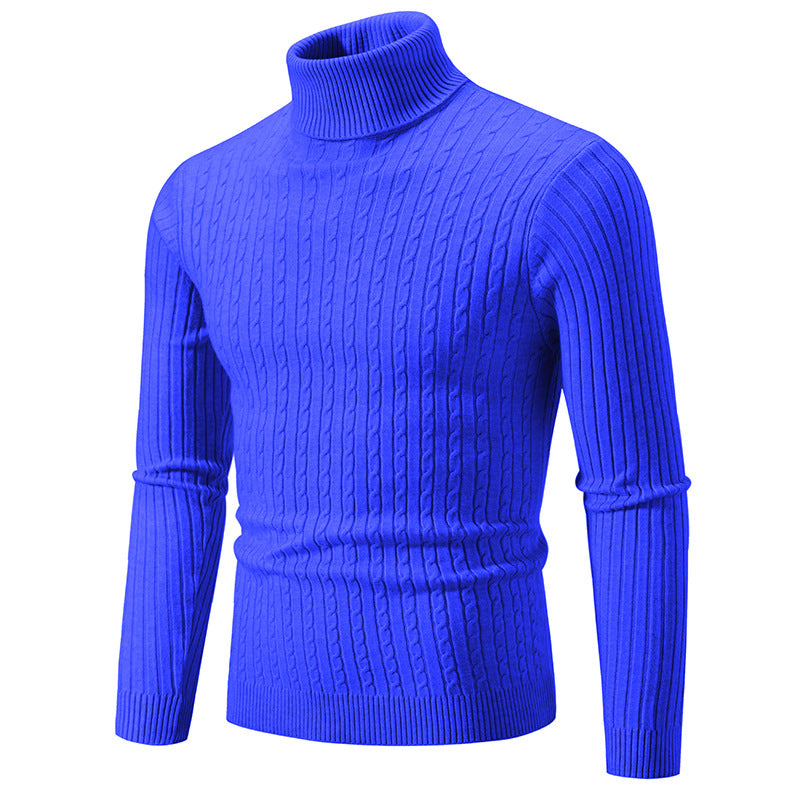 Pull à col roulé pour hommes avec motif torsadé structuré Chic und Stil