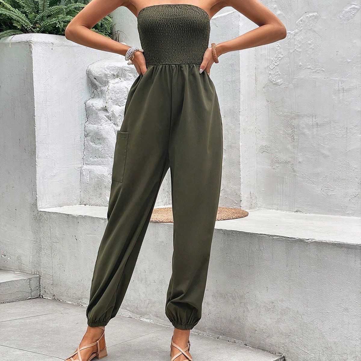 Combinaison pour femme avec haut élastique et jambes larges Chic und Stil