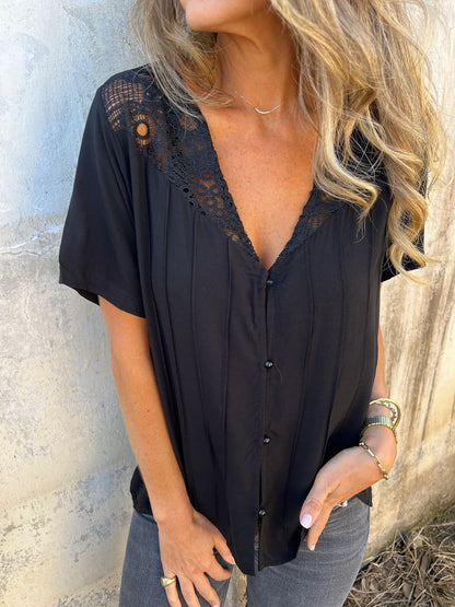Chemisier femme avec col en dentelle Chic und Stil