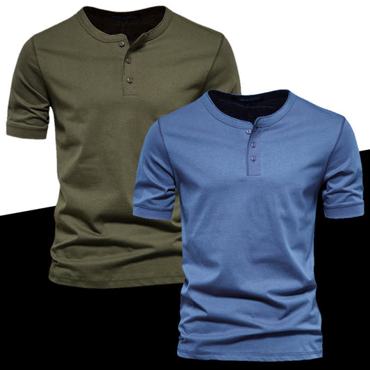 Chemise Henley à manches courtes pour hommes avec patte de boutonnage Chic und Stil