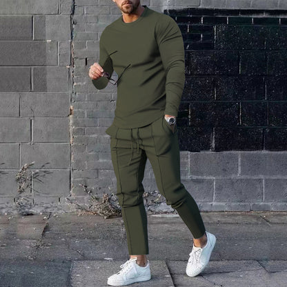 Man sporty sweatshirt jumpsuit and chic jogger pants