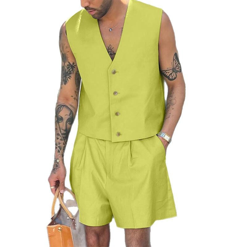 Ensemble élégant sans manches pour femmes avec shorts Chic und Stil