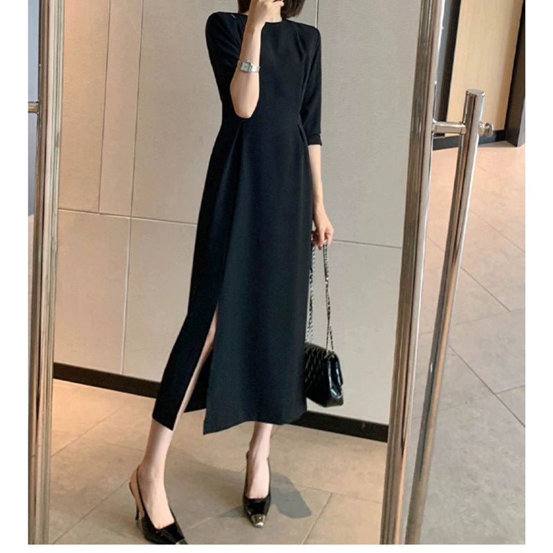 Robe maxi élégante à fente latérale pour femmes Chic und Stil