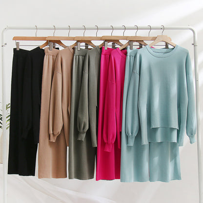 Chic and Style casual knit top and pants set for women
