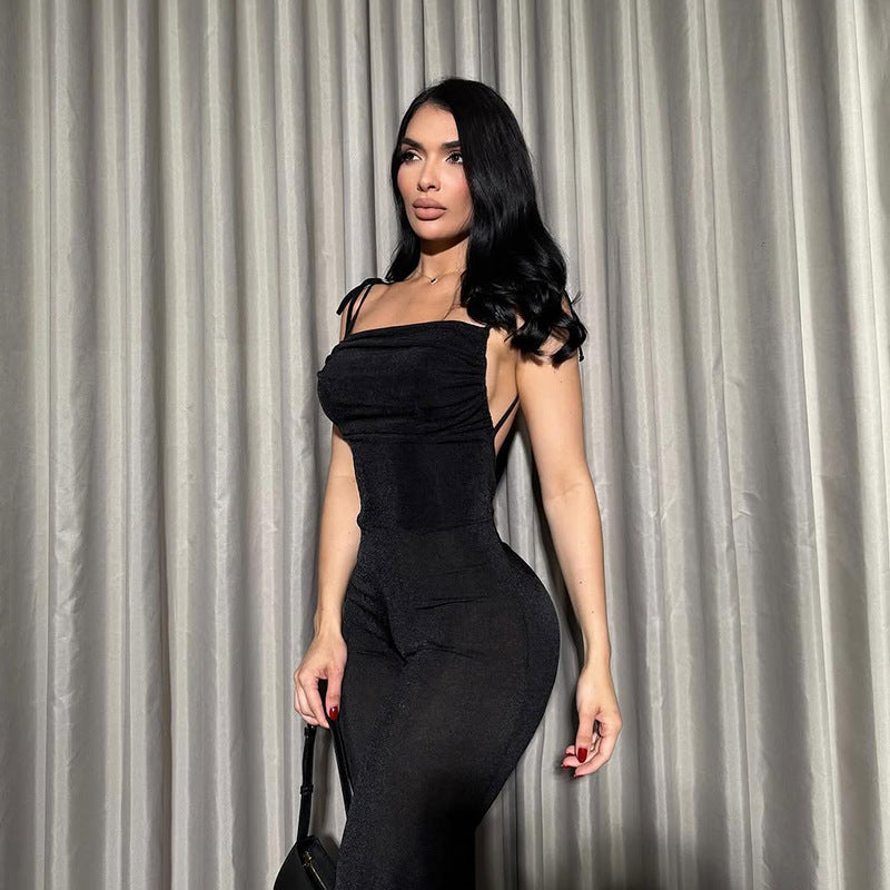 Dames Élégant Extensible Maxi Combinaison Chic und Stil