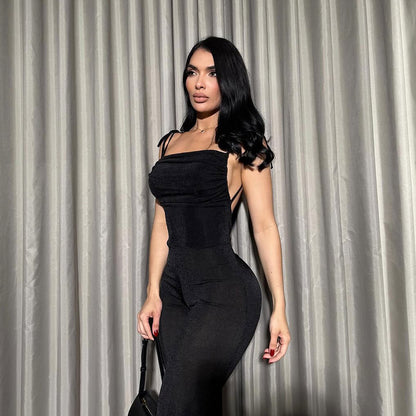 Dames Élégant Extensible Maxi Combinaison Chic und Stil