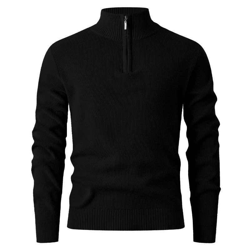 Pull en tricot pour hommes avec demi-fermeture éclair et structure côtelée Chic und Stil