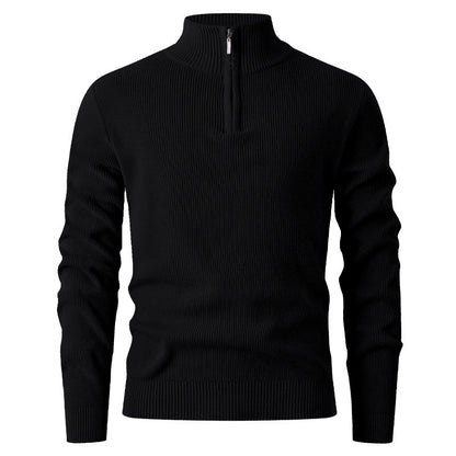 Pull en tricot pour hommes avec demi-fermeture éclair et structure côtelée Chic und Stil