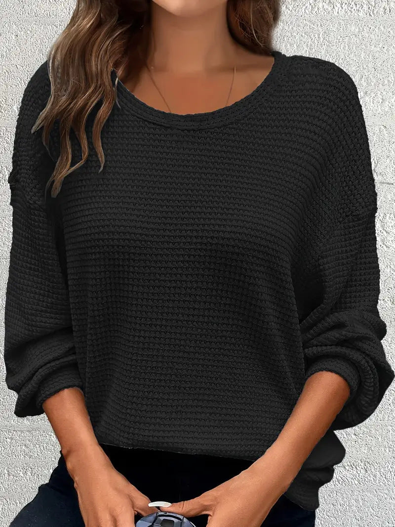 Pull en tricot décontracté pour femmes avec coupe large et poignets élastiques Chic und Stil