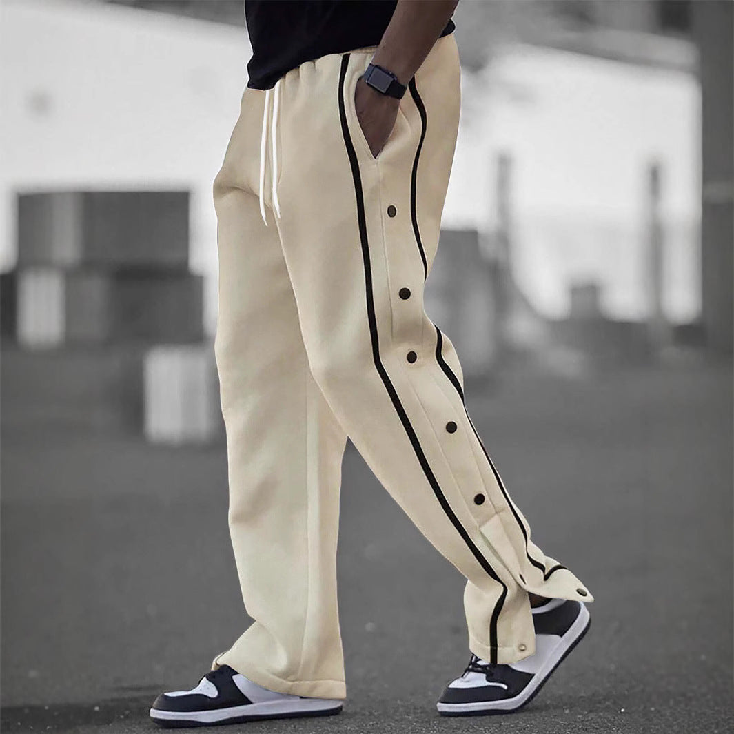 Stylish men's sports pants with snap button details and side pockets Chic and Style