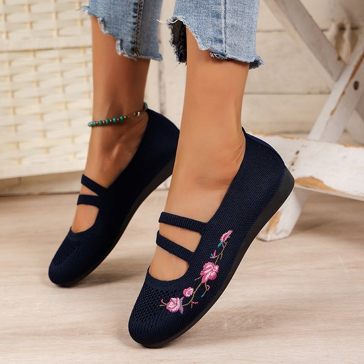Ballerines confortables pour dames avec broderie florale Chic und Stil