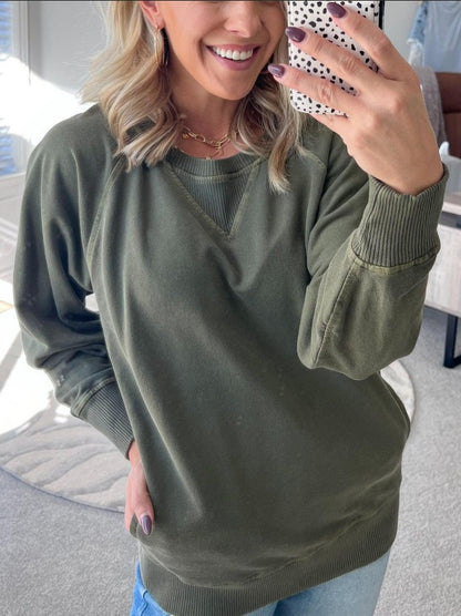 Dames Casual Oversized Sweatshirt avec poches pratiques Chic und Stil