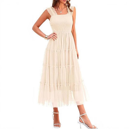 Robe maxi pour femmes avec jupe en tulle volumineuse et manches en dentelle Chic und Stil