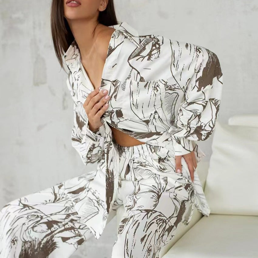 Women Elegant and Casual Blouse-Pants Combination Chic and Style