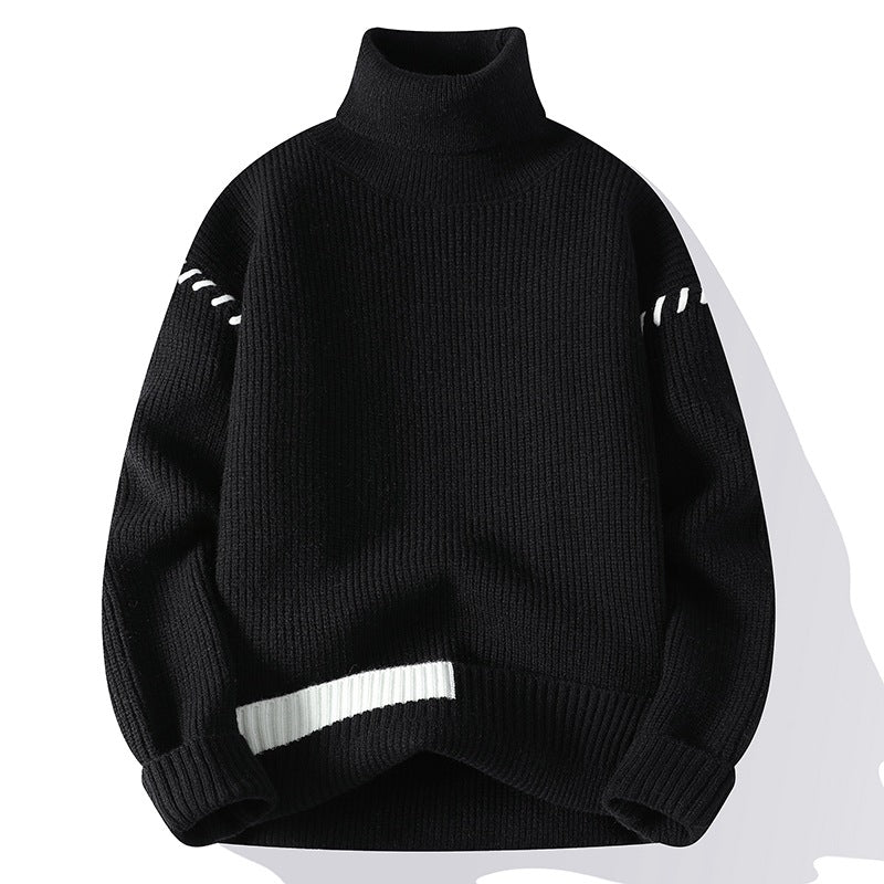 Pull-over à col roulé épais pour femmes avec détails décoratifs aux manches Chic und Stil