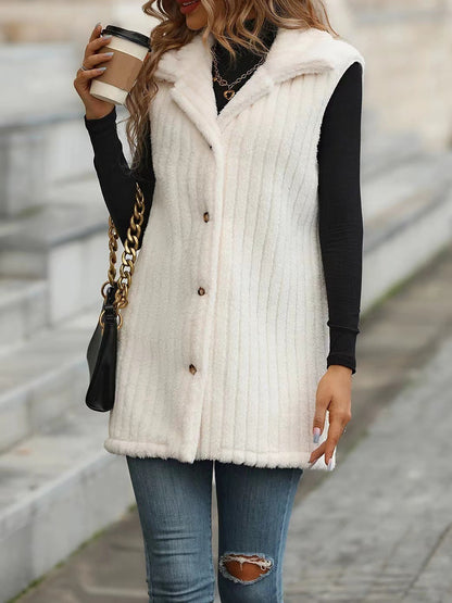 Dames élégante et chaude veste doublée avec fermeture à boutons Chic und Stil